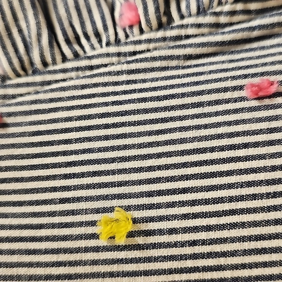 Navy and White Striped Fabric with Pink Accent (Crown and Ivy) - Picture 4 of 9